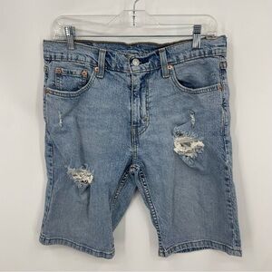 Levi’s 405 Jean Shorts distressed Sz 30 light wash